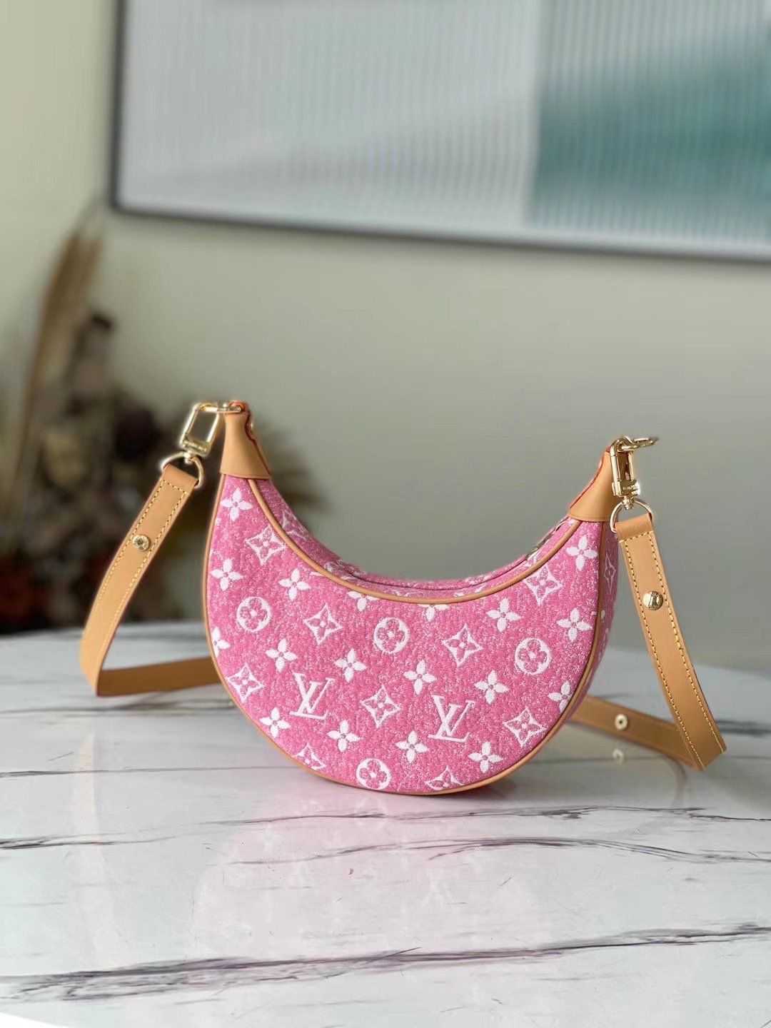 Louis Vuitton Loop Since 1854 Jacquard Pink By Nicolas Ghesquière For Cruise Show, Women’s Handbags 9.1in/23cm