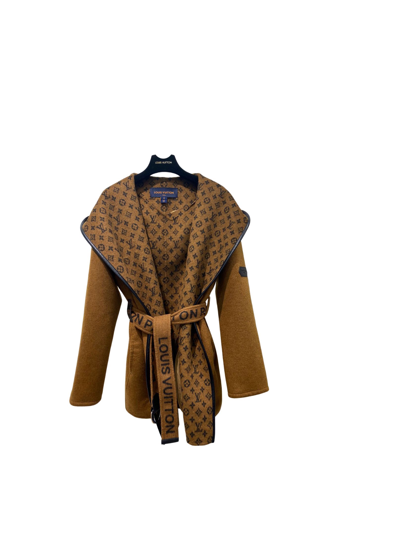Louis Vuitton Louis Vuitton Paris Belt Short Coat Brown For Women