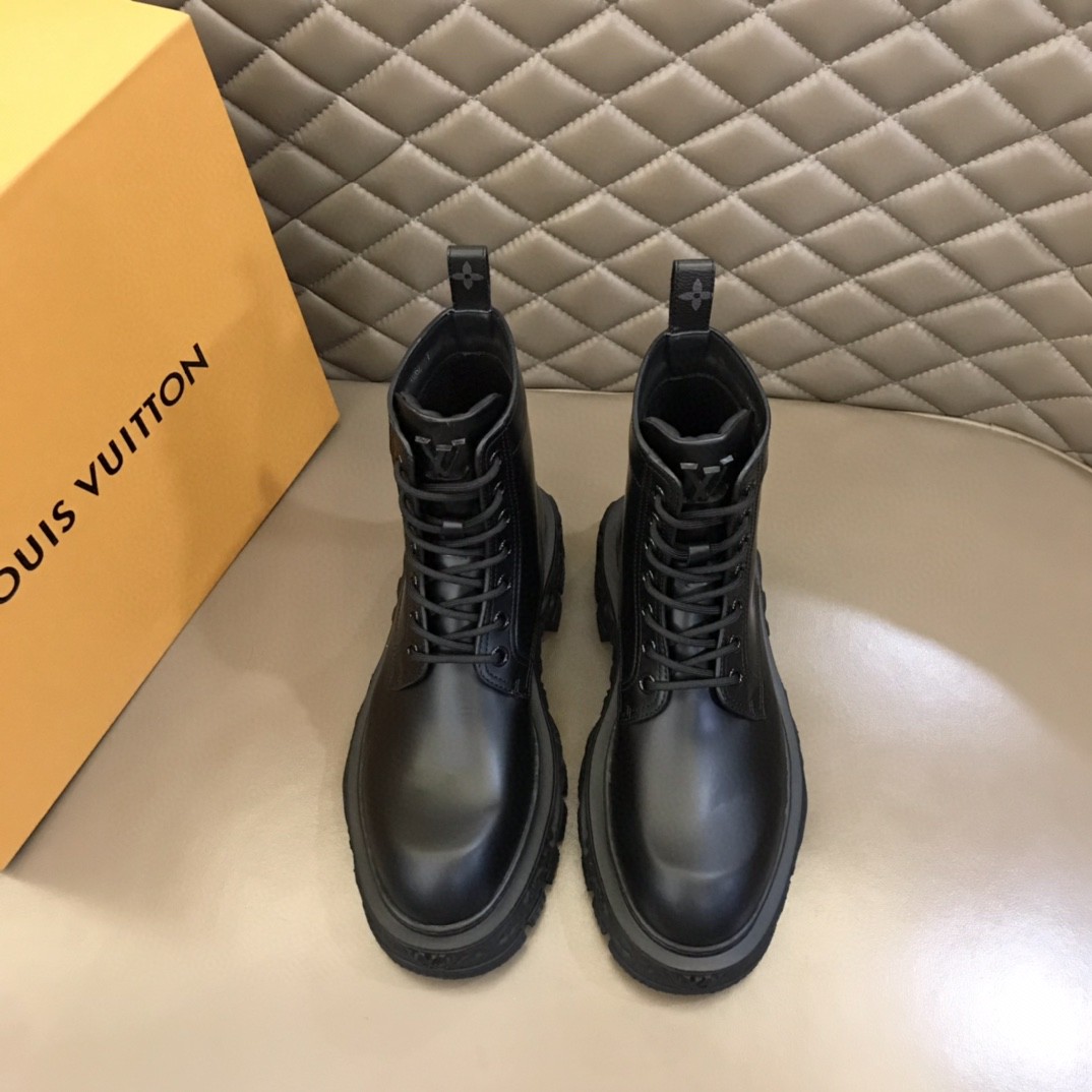 Louis Vuitton LV Baroque Ranger Boot Monogram Flower Black For Men 1AAH5U
