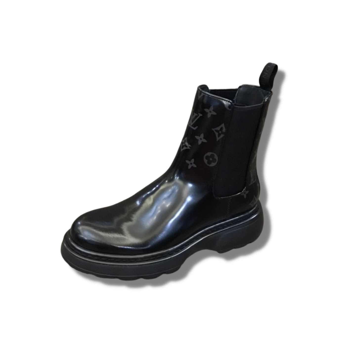Louis Vuitton LV Bold Chelsea Boot Monogram Flower Black For Men 1A9FE3
