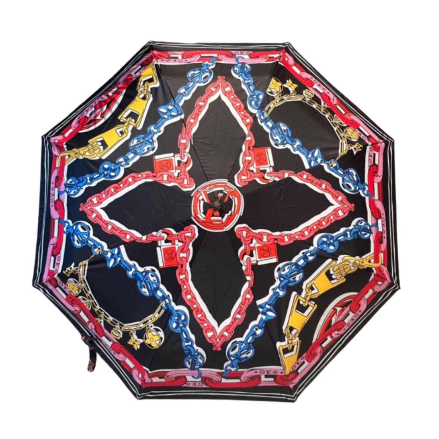 Louis Vuitton LV Folding Umbrella With Leash Black