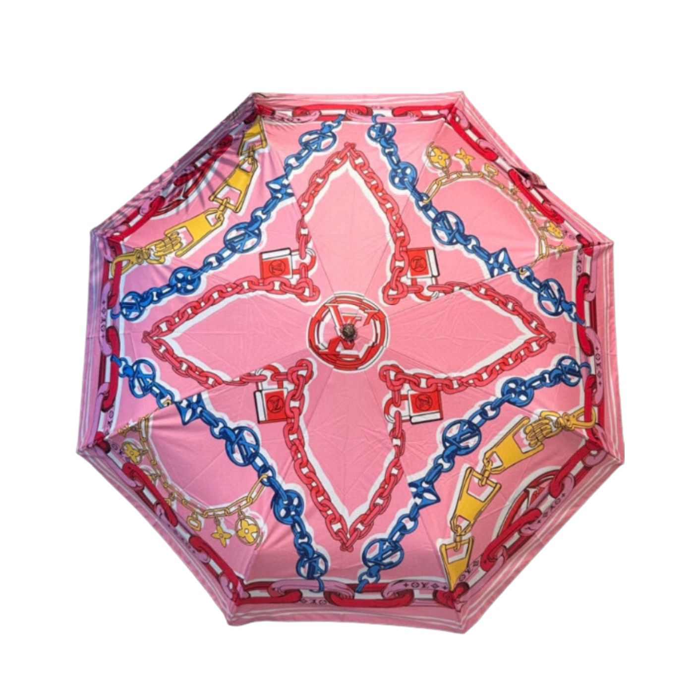 Louis Vuitton LV Folding Umbrella With Leash Pink