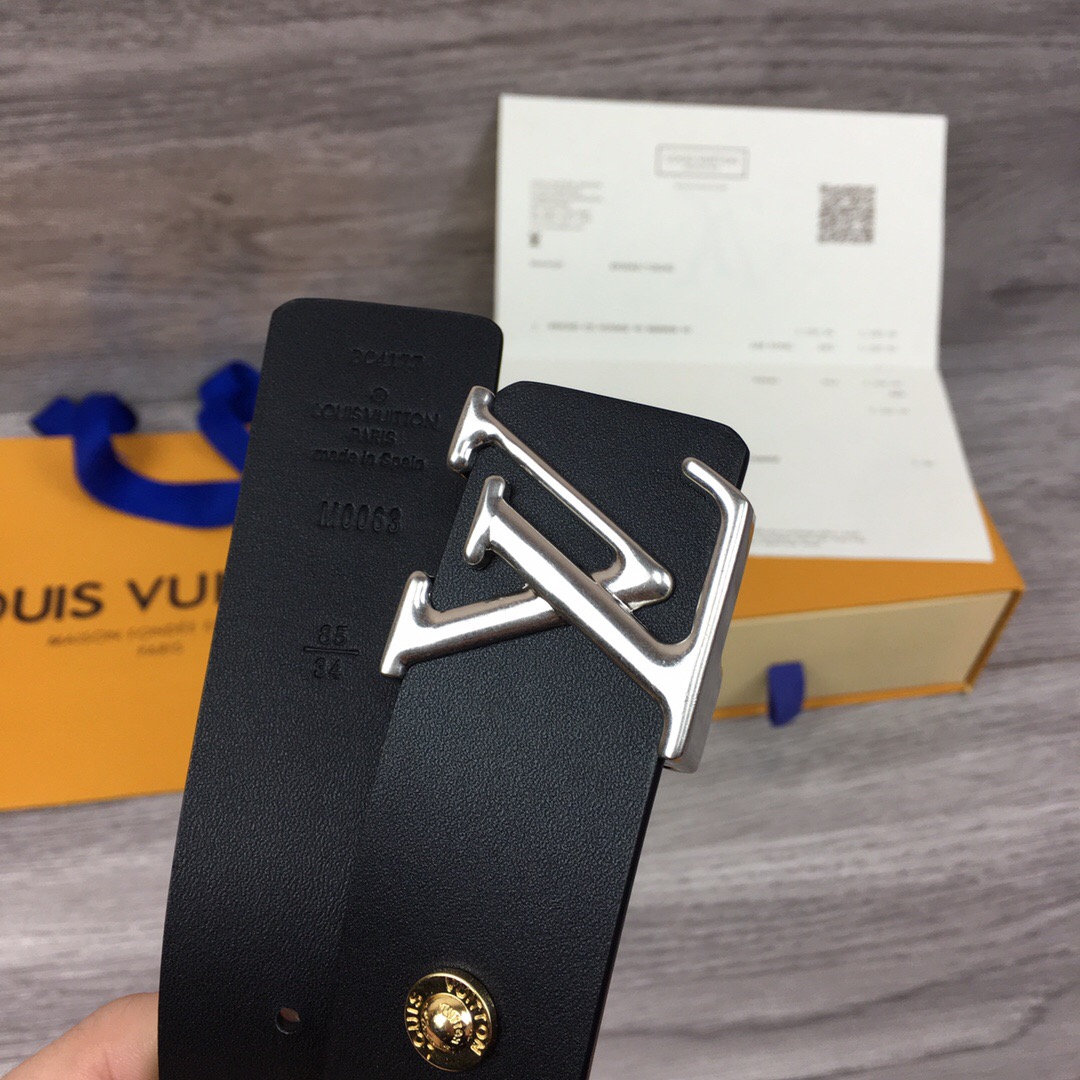 Louis Vuitton LV Iconic Reversible Belt Silver Toned Hardware LV Women Belt