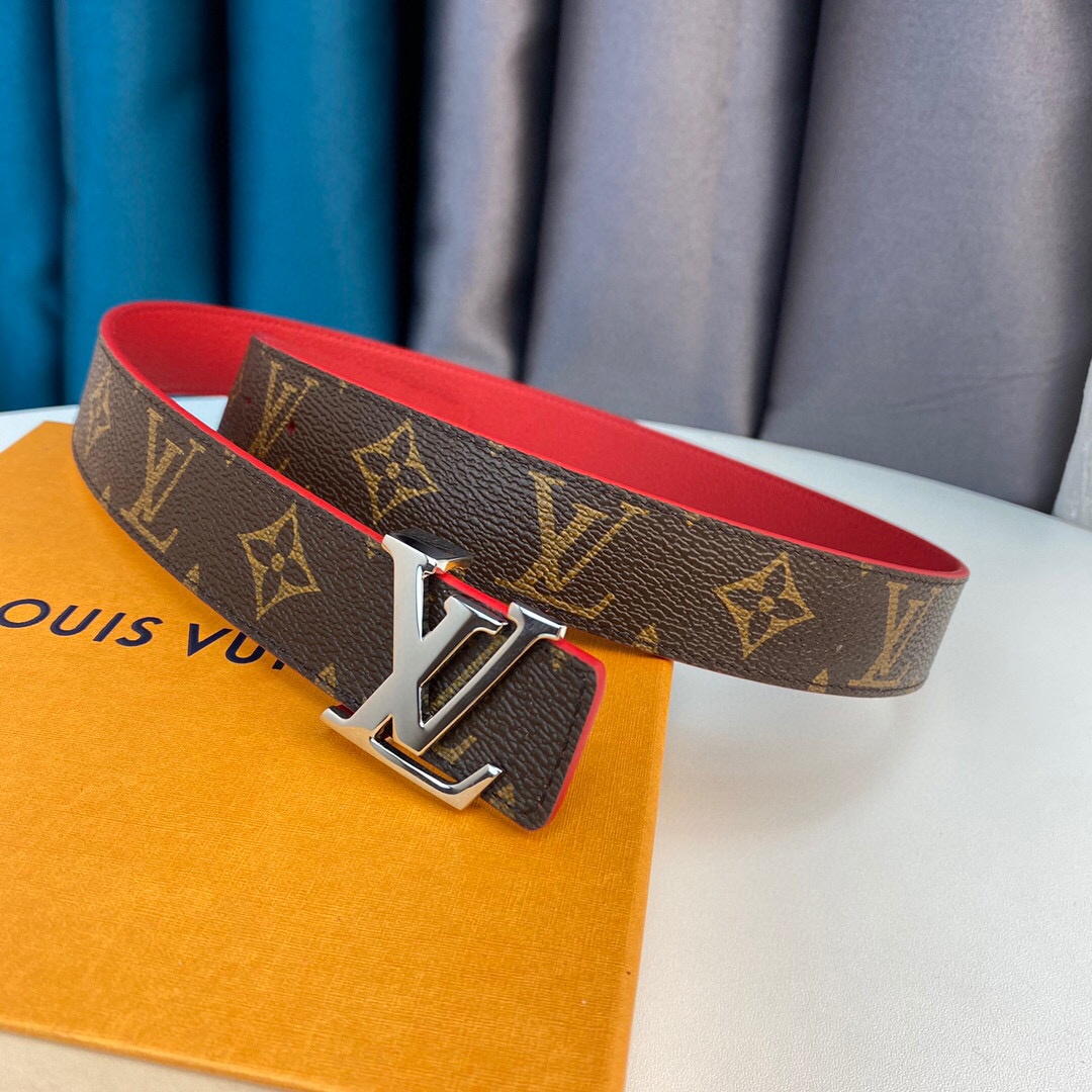 Louis Vuitton LV Initiales Belt Red