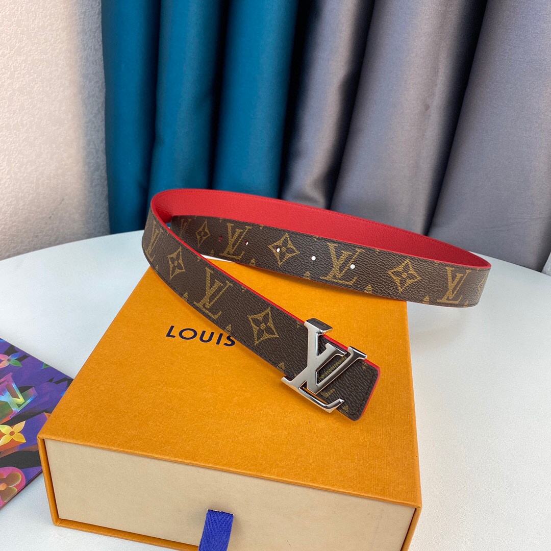 Louis Vuitton LV Initiales Belt Red