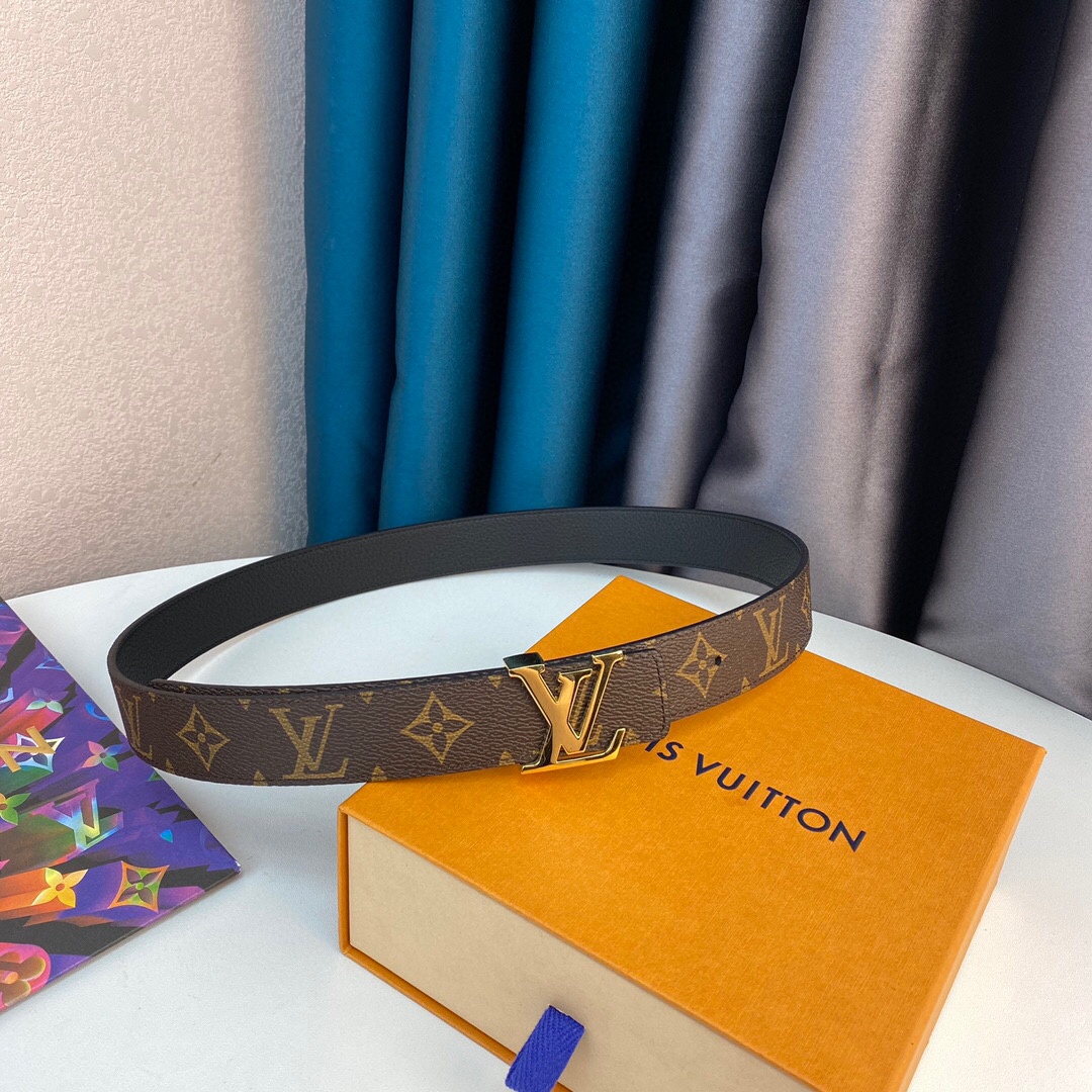 Louis Vuitton LV Initiales Reversible Belt Monogram Canvas, LV Women Belt