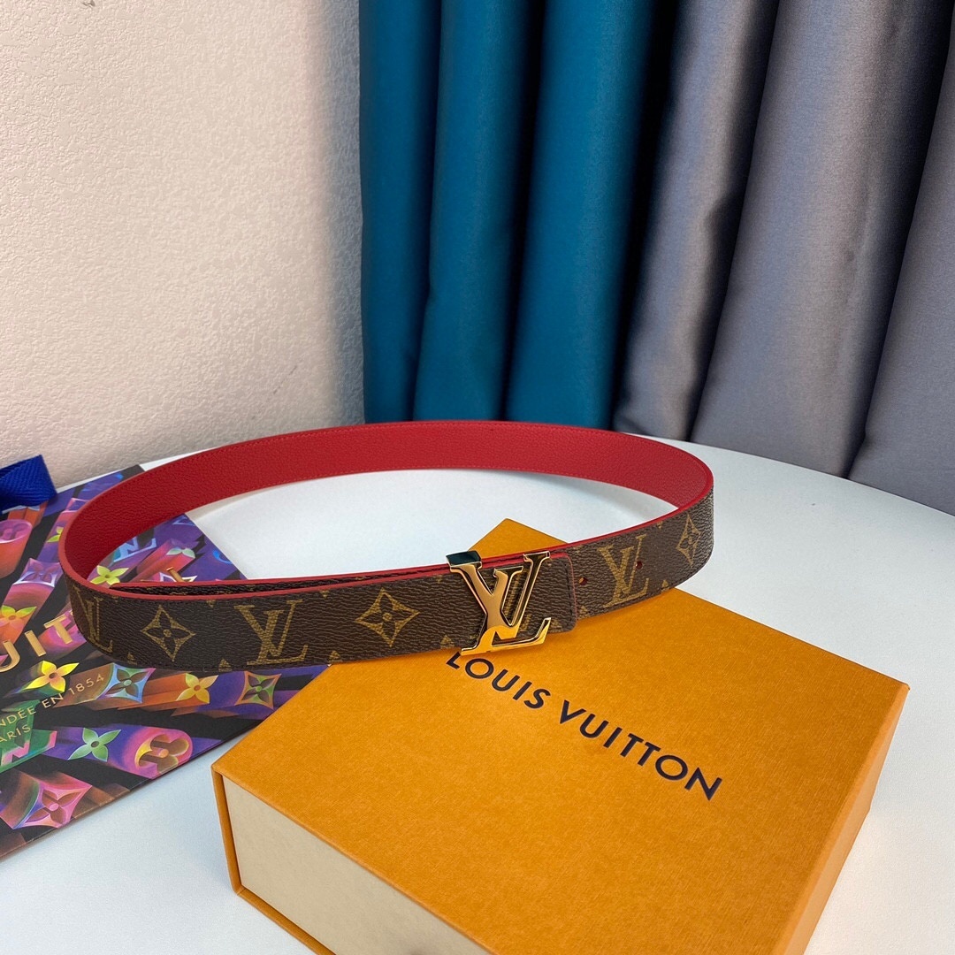 Louis Vuitton LV Initiales Reversible Belt Monogram Canvas, Woment Belt