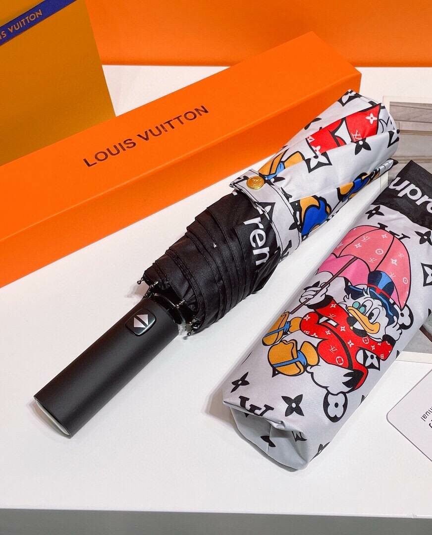 Louis Vuitton LV Monogram And Donald Duck Folding Umbrella White Louis Vuitton LV Monogram And Donald Duck Folding Umbrella White