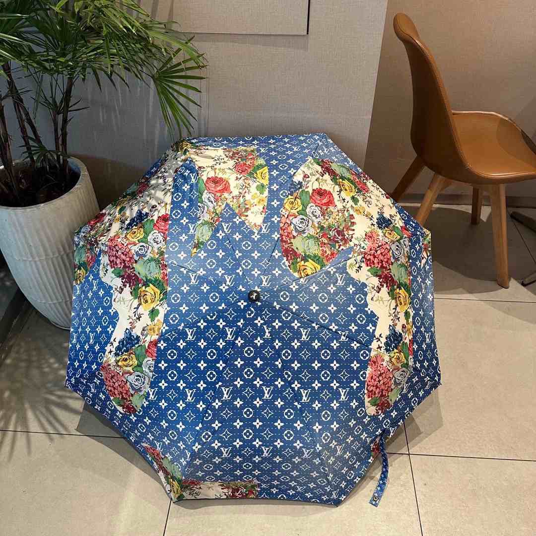 Louis Vuitton LV Monogram Confidential Folding Umbrella Blue