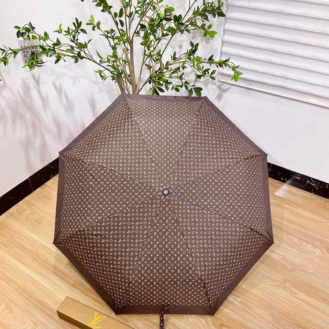 Louis Vuitton LV Monogram Confidential Folding Umbrella Brown