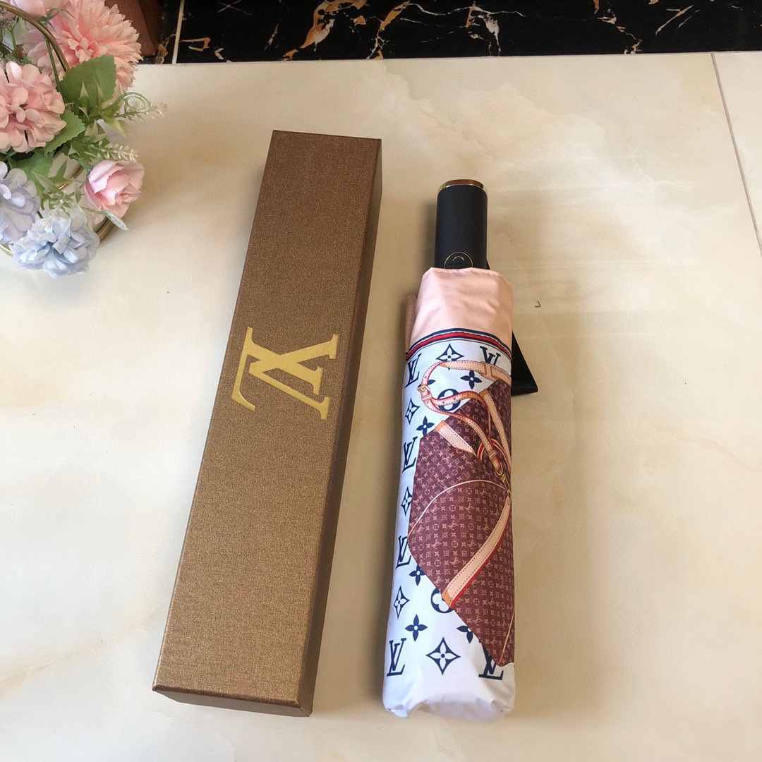 Louis Vuitton LV Monogram Confidential Folding Umbrella White And Brown