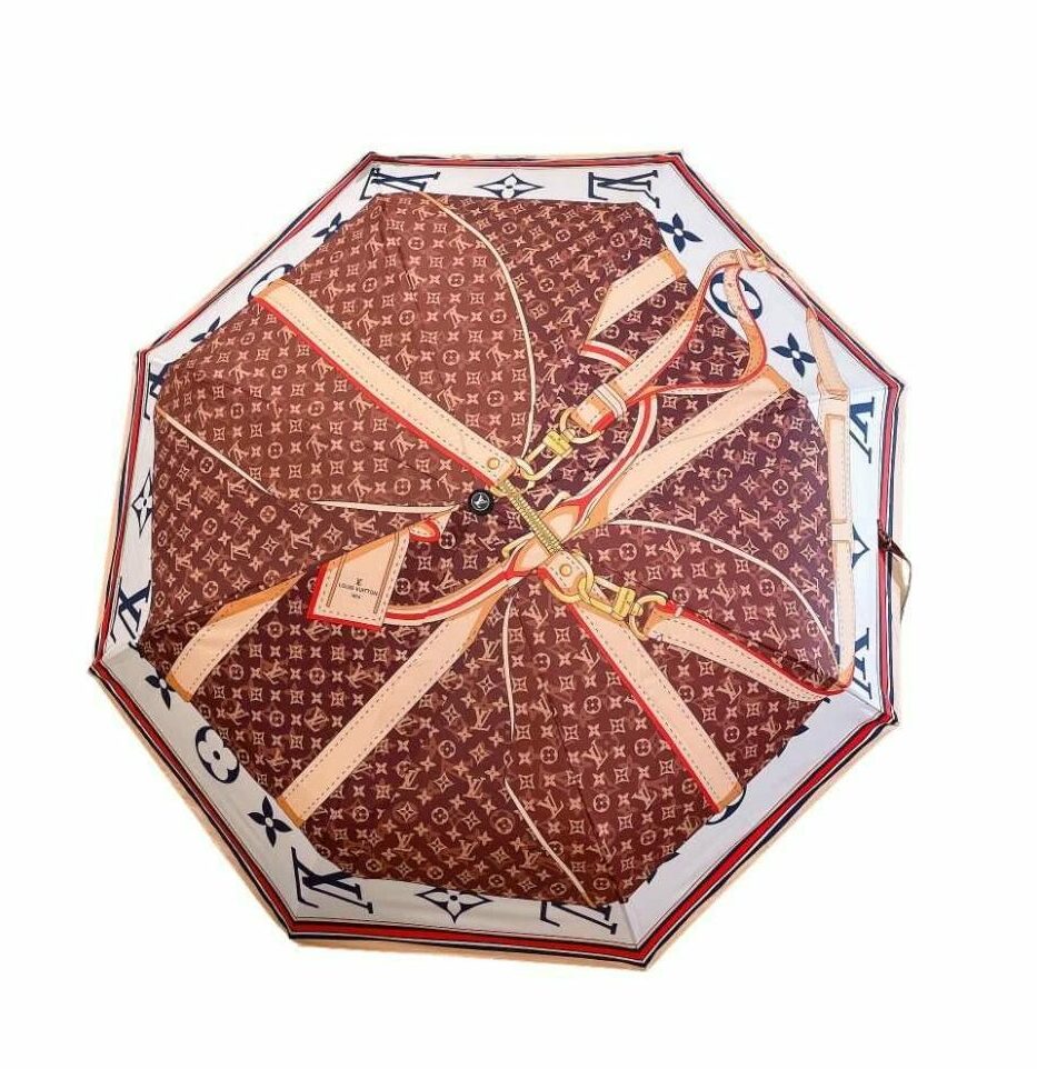 Louis Vuitton LV Monogram Confidential Folding Umbrella White And Brown