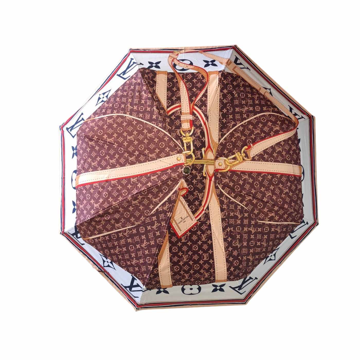Louis Vuitton LV Monogram Confidential Folding Umbrella White And Brown