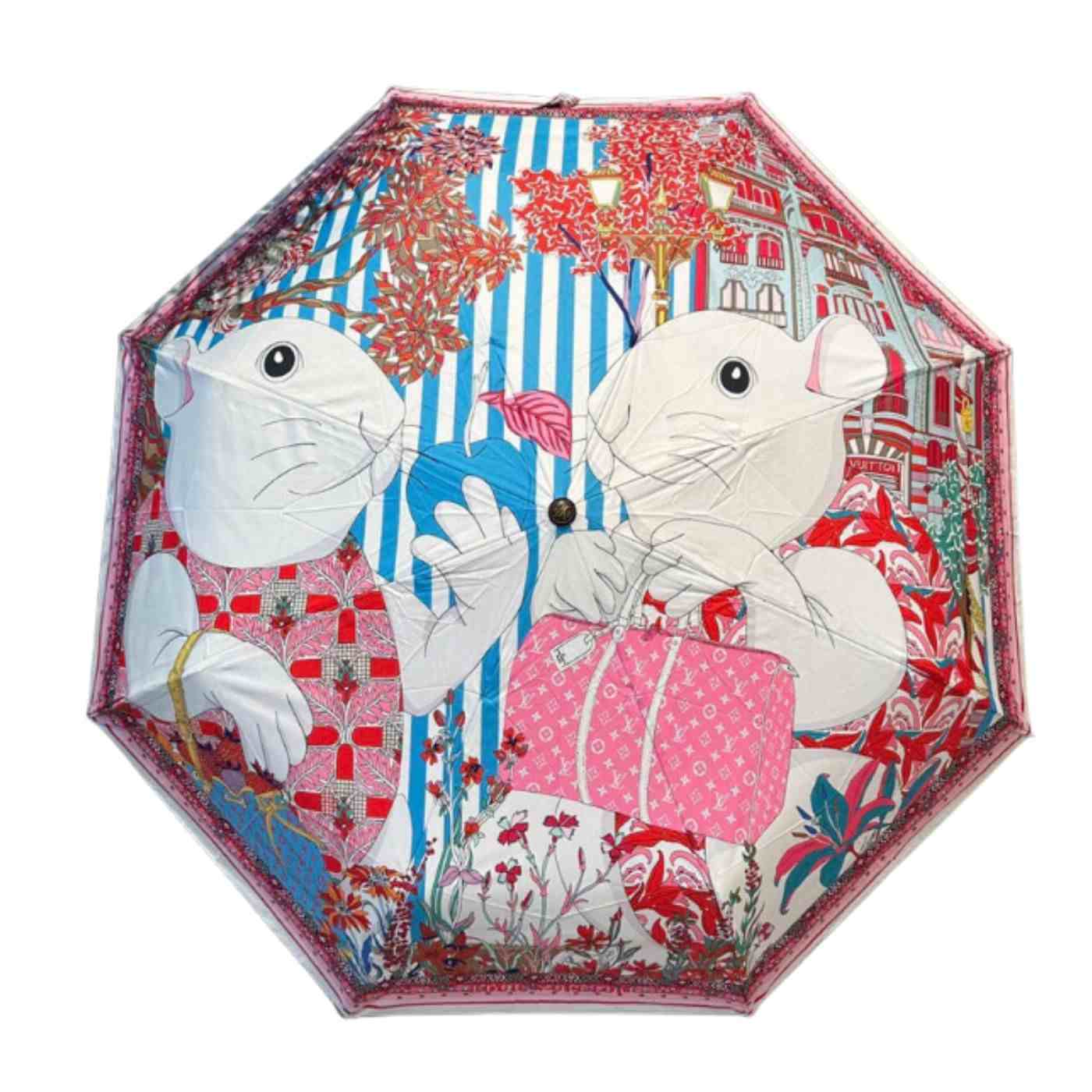 Louis Vuitton LV Monogram In Precious Rabbit Folding Umbrella Multicolor