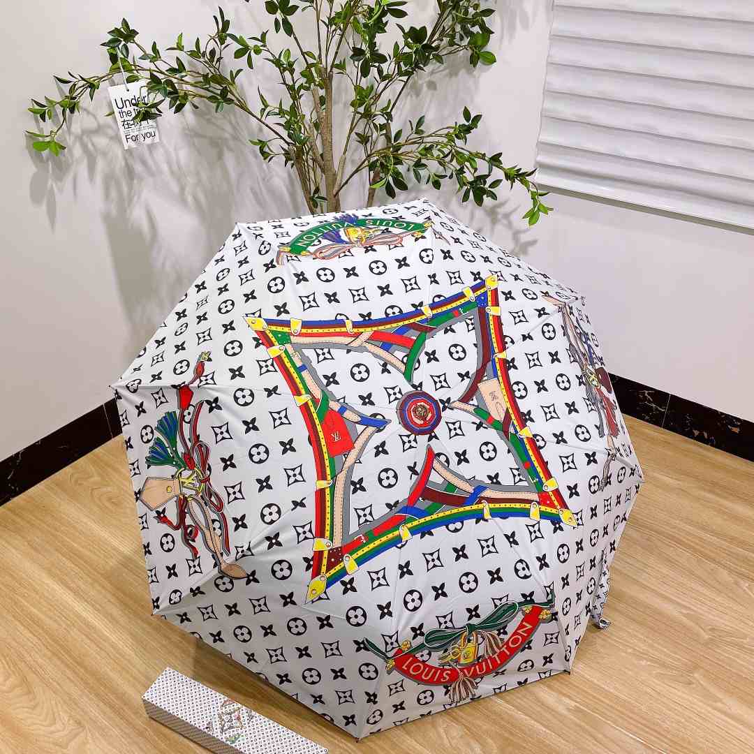 Louis Vuitton LV Monogram In the Middle Folding Umbrella White