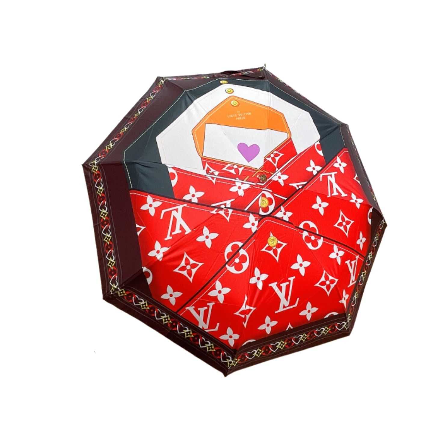 Louis Vuitton LV Monogram Letter Folding Umbrella Black