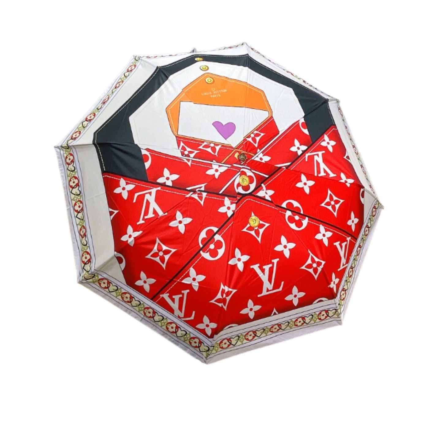 Louis Vuitton LV Monogram Letter Folding Umbrella White