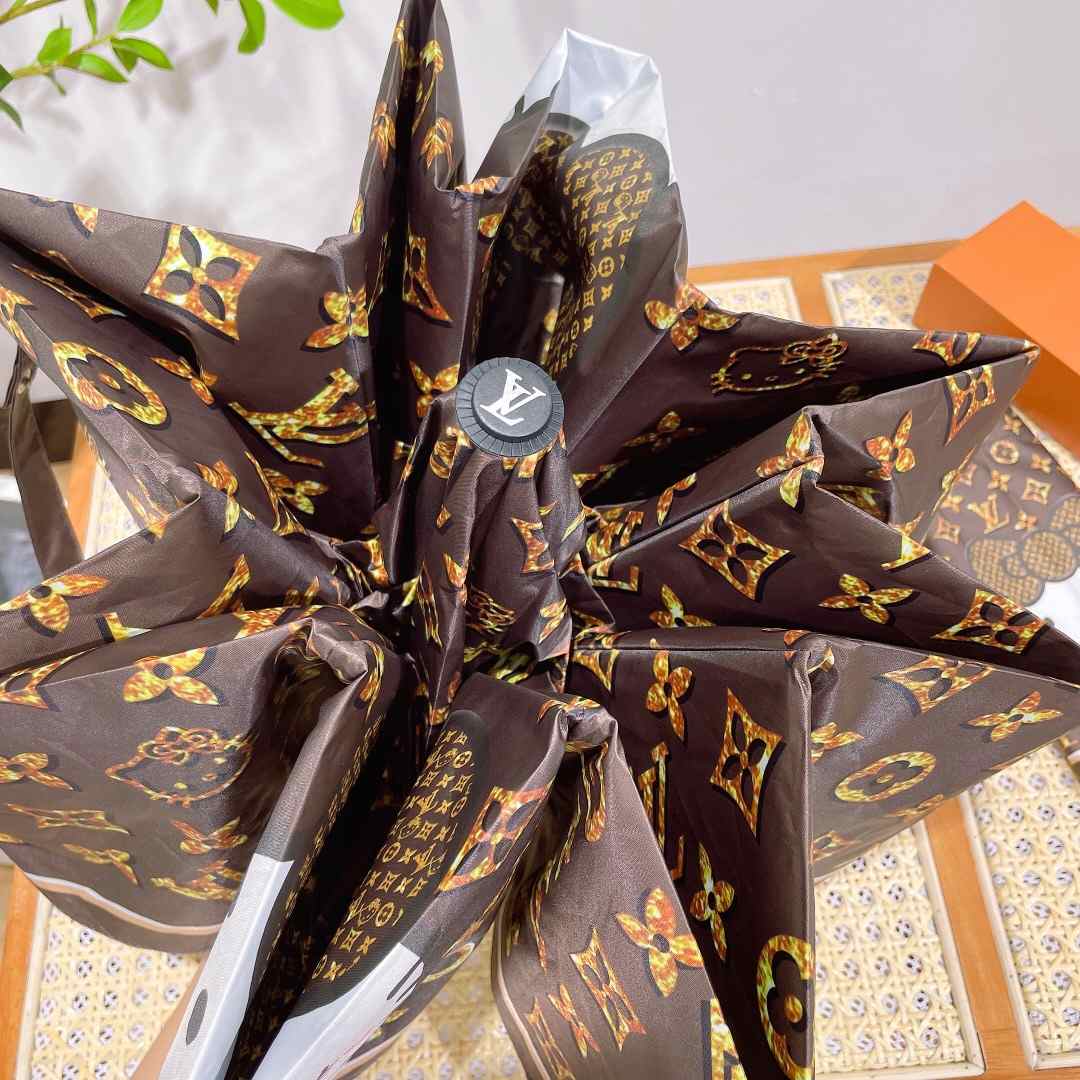 Louis Vuitton LV Monogram With Hello Kitty Folding Umbrella Brown