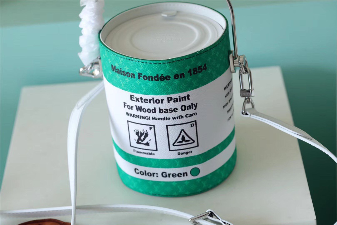 Louis Vuitton LV Paint Can Coated Canvas By Virgil Abloh’s Green For Women, Women’s Bags, Shoulder And Crossbody Bags 6.7in/17cm
