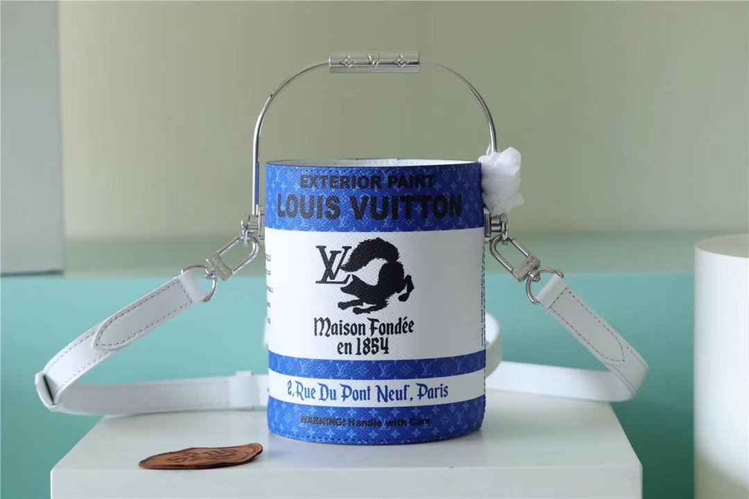 Louis Vuitton LV Paint Can Coated Canvas By Virgil Abloh’s Lagoon For Women, Women’s Bags, Shoulder And Crossbody Bags 6.7in/17cm