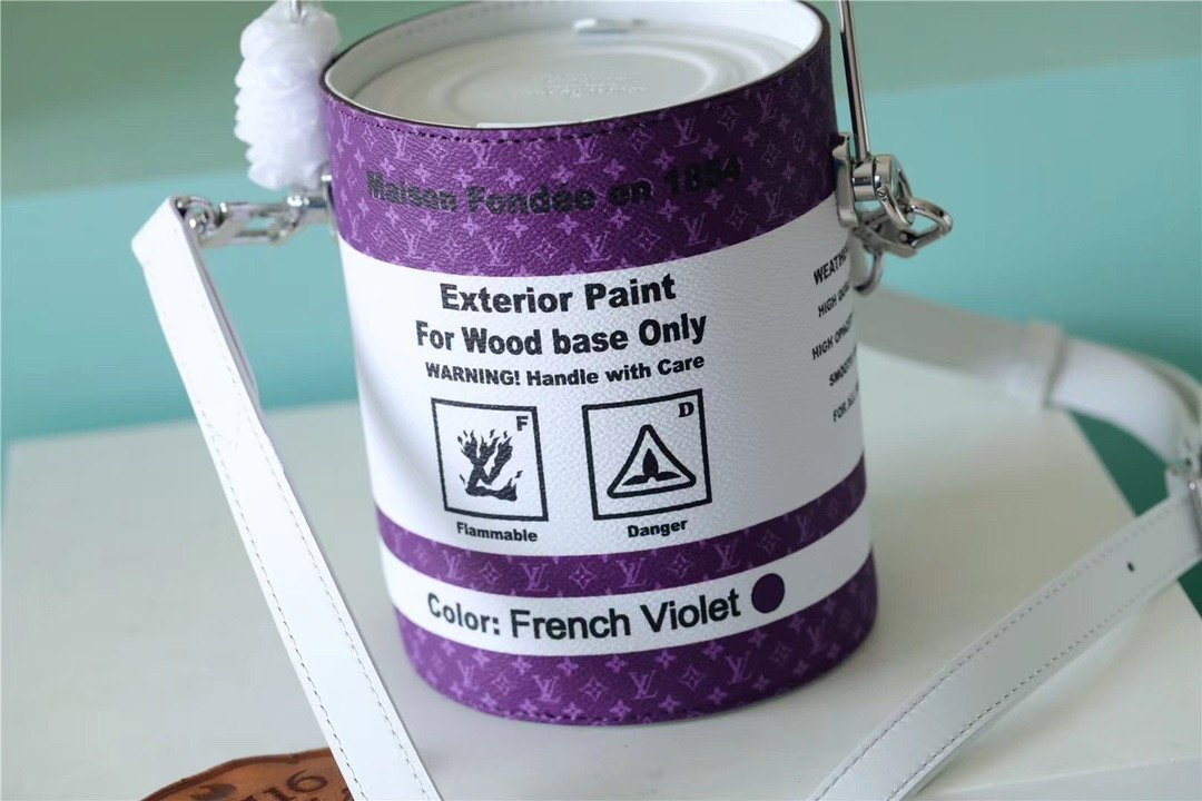 Louis Vuitton LV Paint Can Coated Canvas By Virgil Abloh’s PurpleFor Women, Women’s Bags, Shoulder And Crossbody Bags 6.7in/17cm