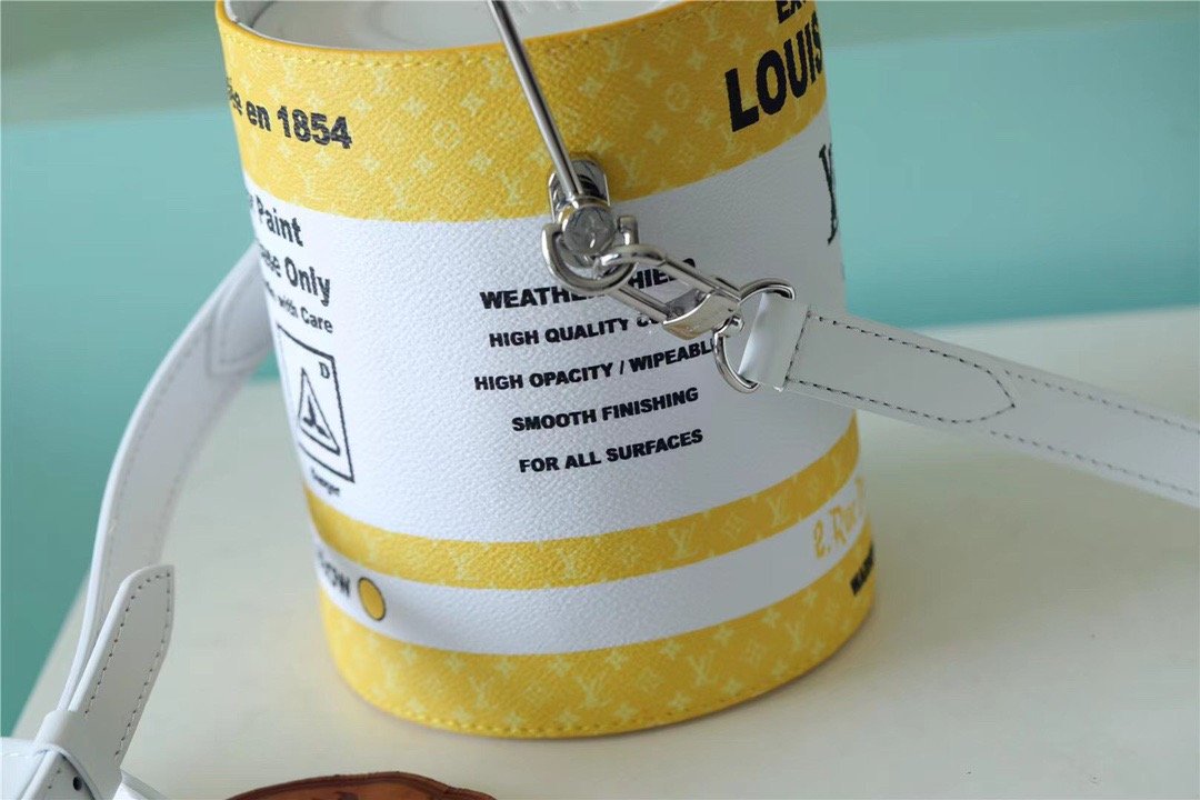 Louis Vuitton LV Paint Can Coated Canvas By Virgil Abloh’s Yellow For Women, Women’s Bags, Shoulder And Crossbody Bags 6.7in/17cm