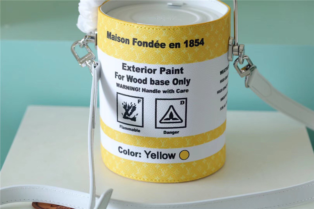 Louis Vuitton LV Paint Can Coated Canvas By Virgil Abloh’s Yellow For Women, Women’s Bags, Shoulder And Crossbody Bags 6.7in/17cm