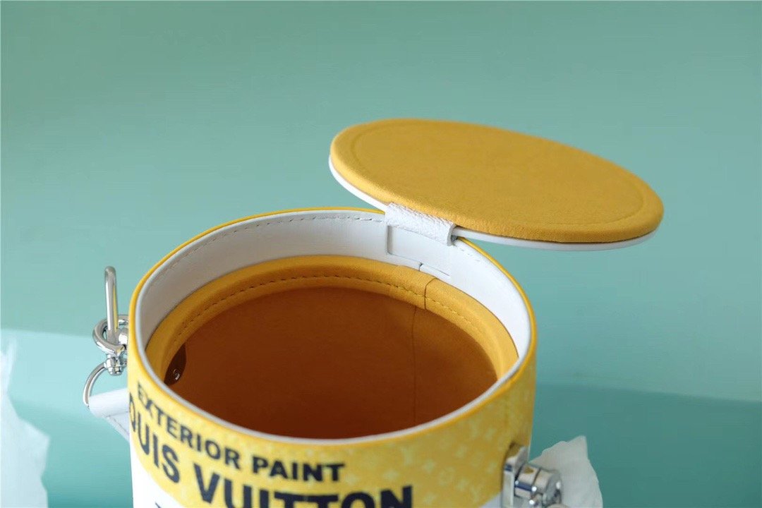 Louis Vuitton LV Paint Can Coated Canvas By Virgil Abloh’s Yellow For Women, Women’s Bags, Shoulder And Crossbody Bags 6.7in/17cm