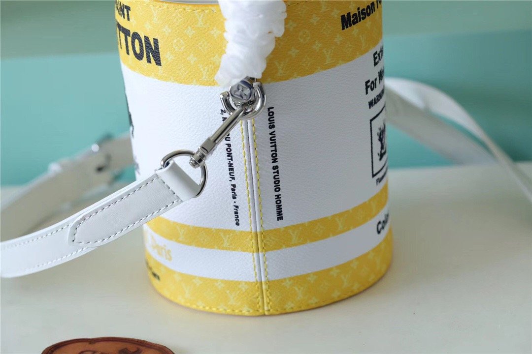Louis Vuitton LV Paint Can Coated Canvas By Virgil Abloh’s Yellow For Women, Women’s Bags, Shoulder And Crossbody Bags 6.7in/17cm