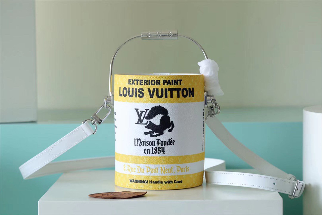 Louis Vuitton LV Paint Can Coated Canvas By Virgil Abloh’s Yellow For Women, Women’s Bags, Shoulder And Crossbody Bags 6.7in/17cm
