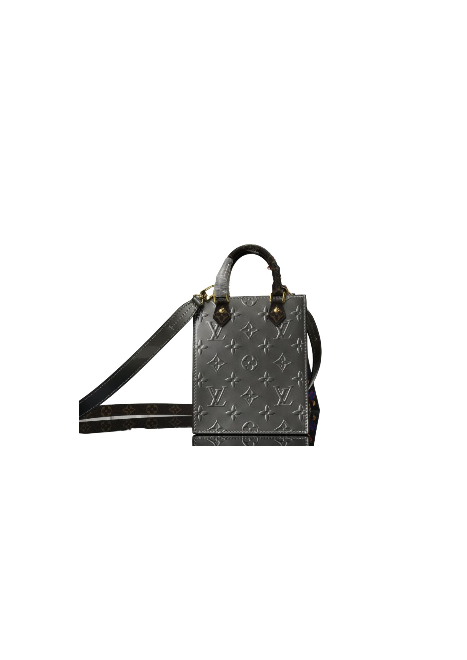 Louis Vuitton LV Petit Sac Plat Grey/Pink For Women 17 cm/6.6 in