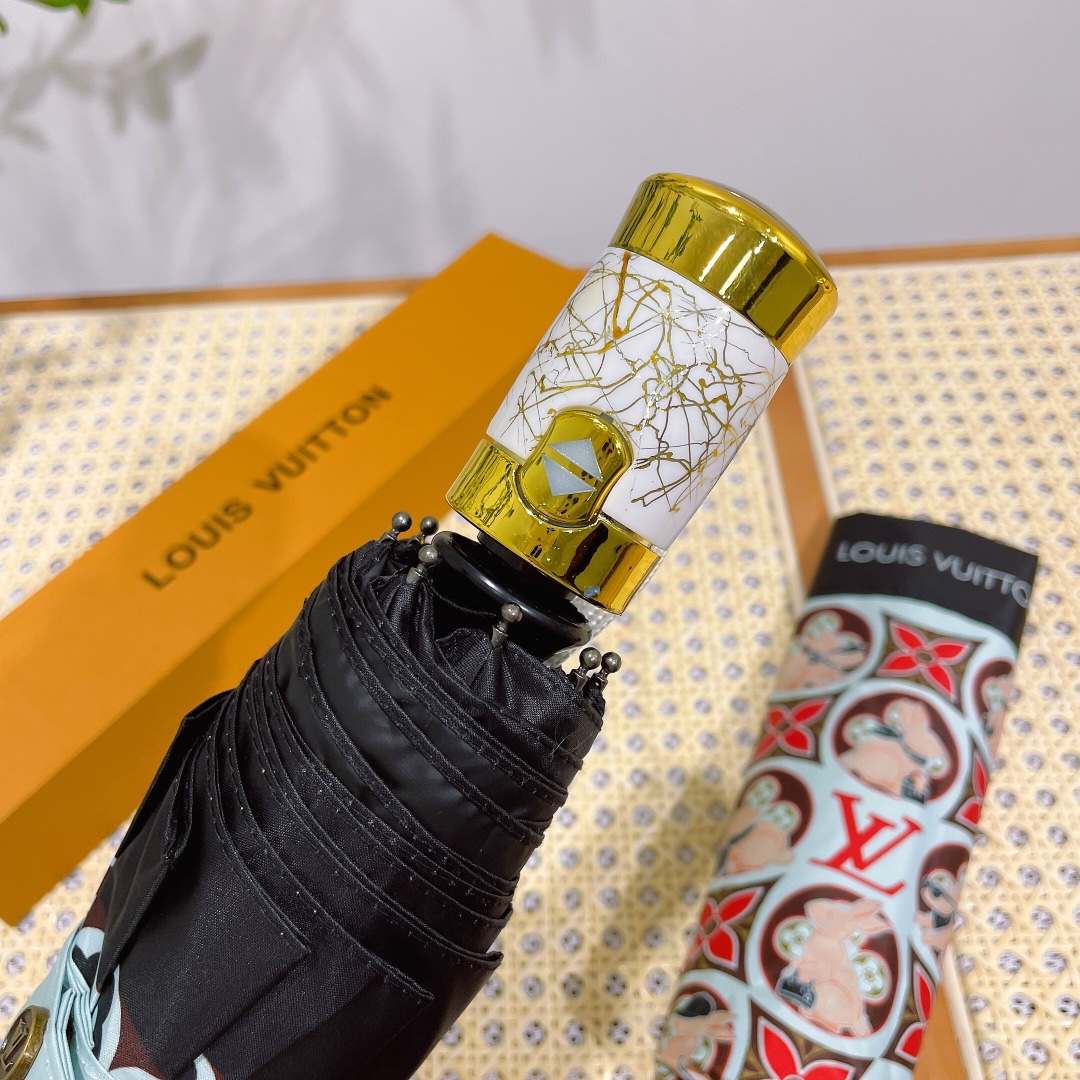 Louis Vuitton LV Precious Rabbit Folding Umbrella White