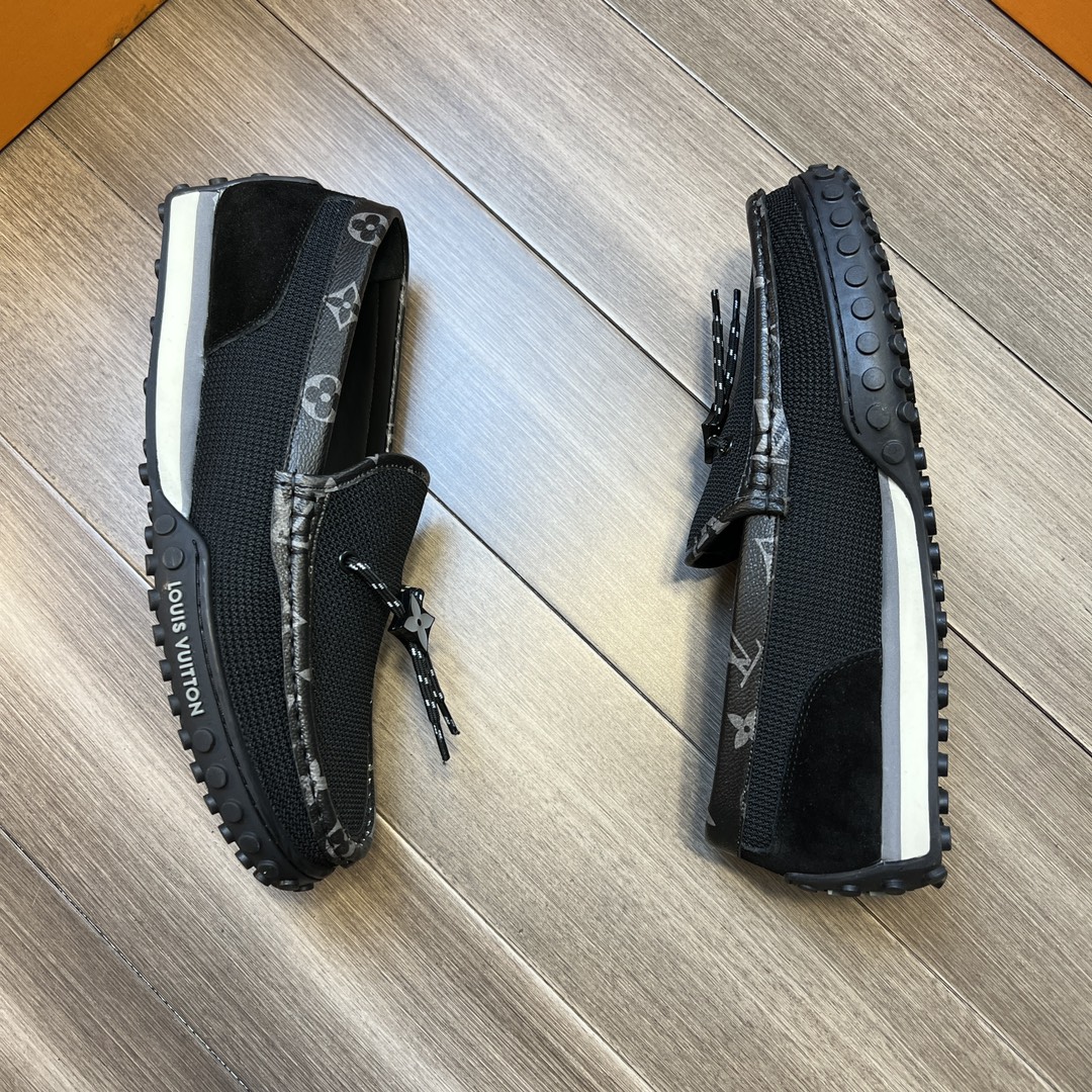 Louis Vuitton LV Racer Moccasin Black For Men 1A9ZH6