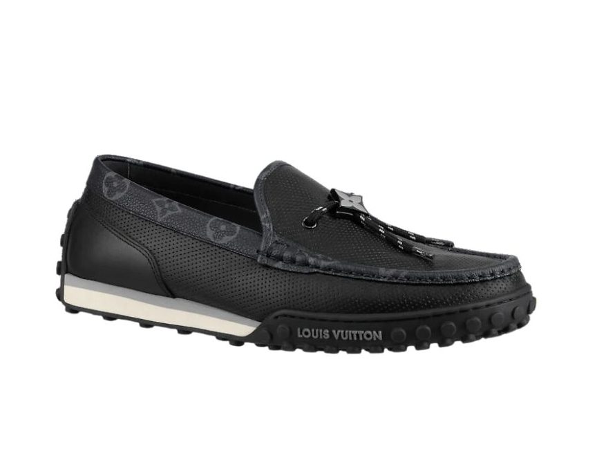 Louis Vuitton LV Racer Moccasin Black For Men 1A9ZH6