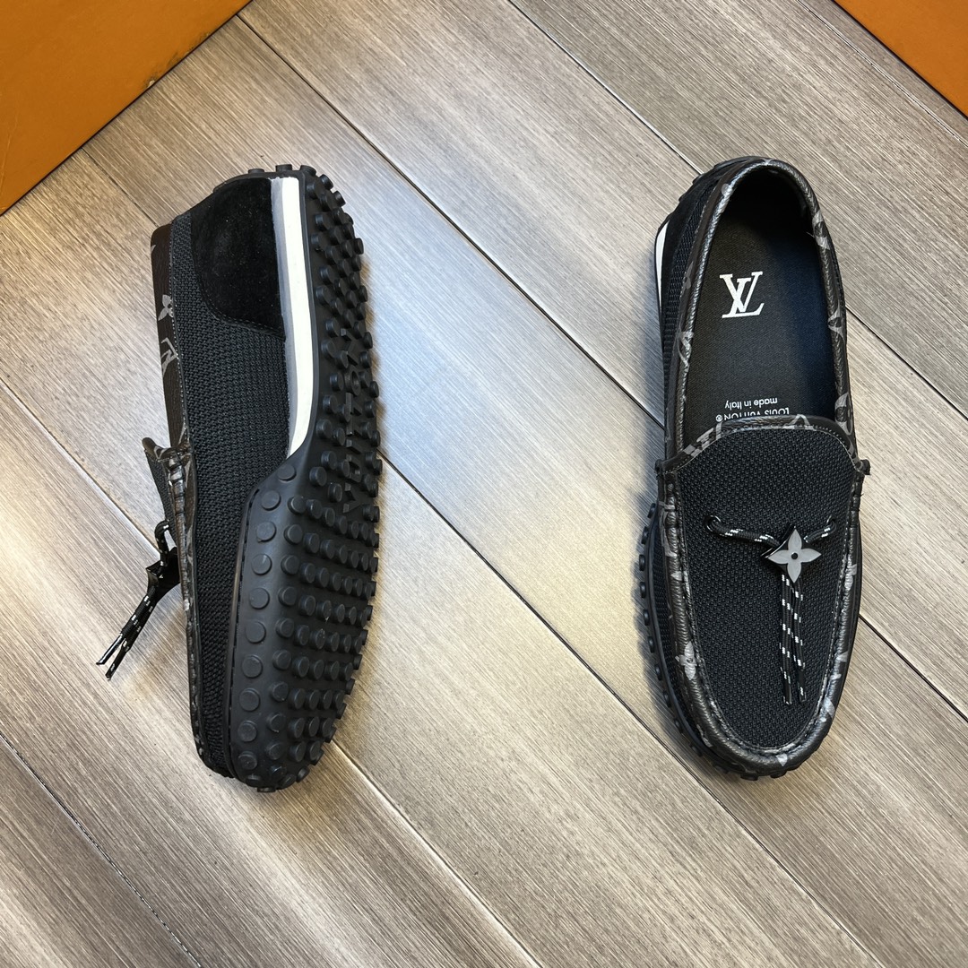 Louis Vuitton LV Racer Moccasin Black For Men 1A9ZH6