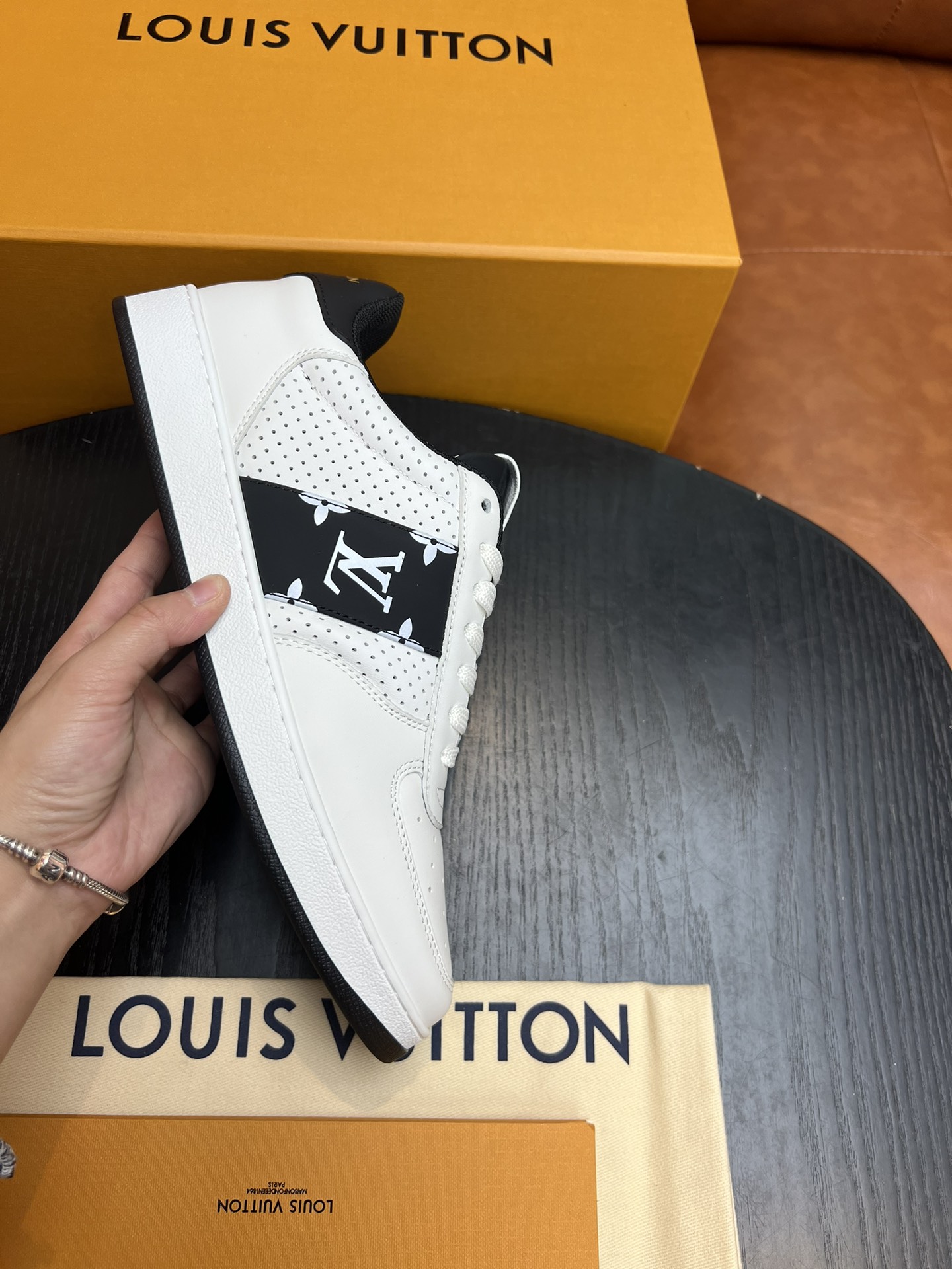 Louis Vuitton LV Rivoli Sneaker Black And White For Men
