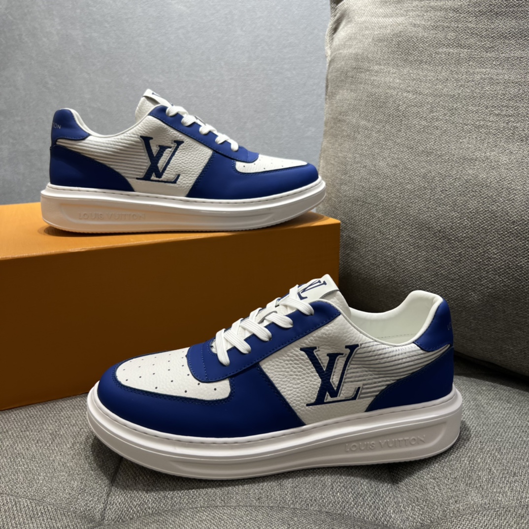 Louis Vuitton LV Rivoli Sneaker White And Blue For Men