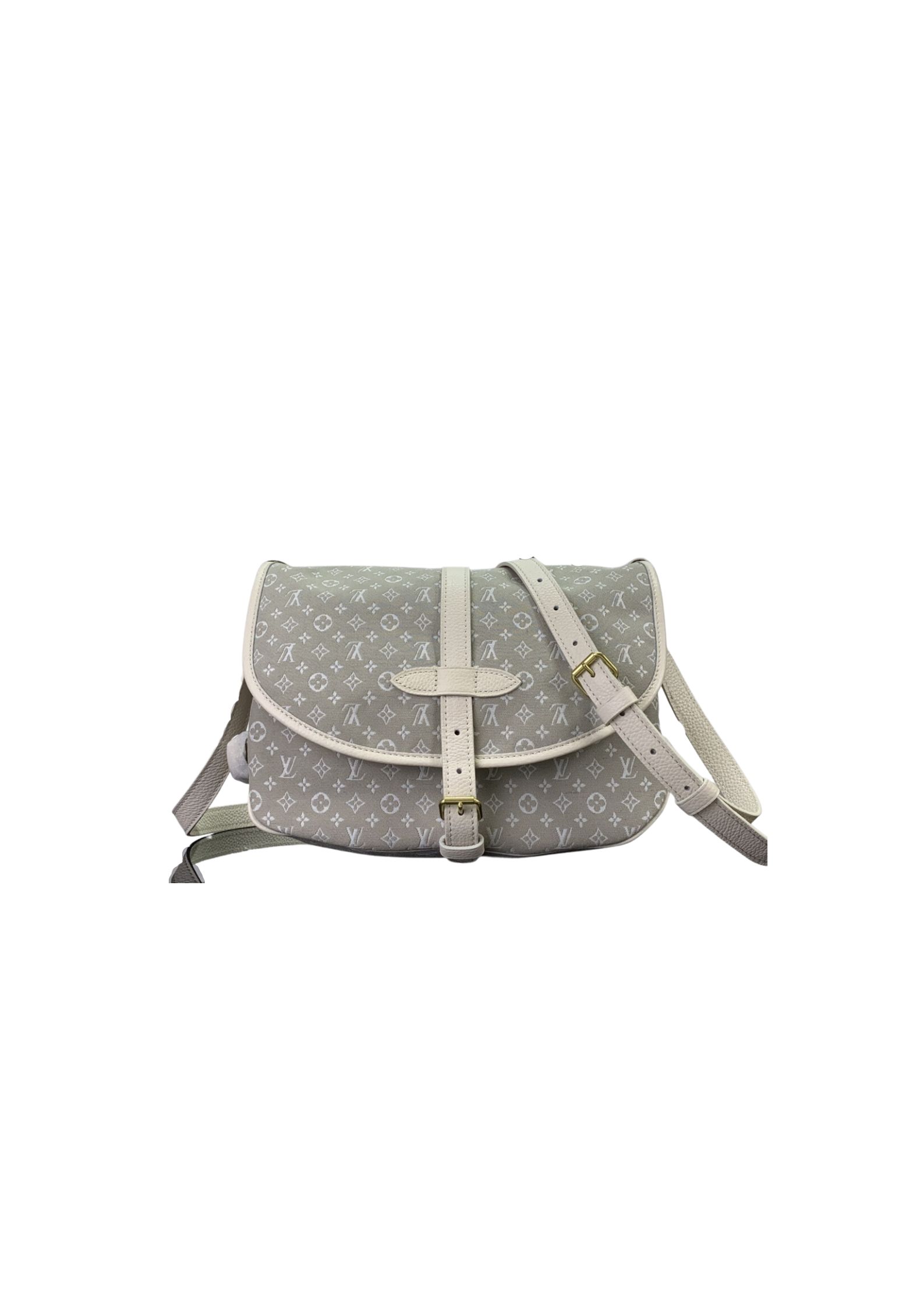Louis Vuitton LV Saumur MM Monogram Canvas Beige/Blue/Brown For Women 11.8in/30cm