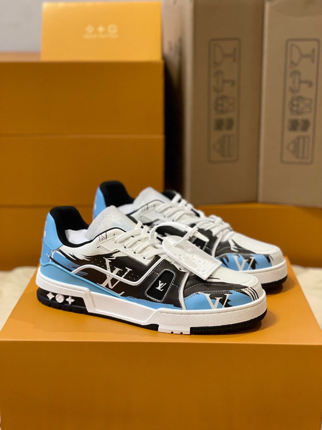 Louis Vuitton LV Trainer Sneaker Blue For Men 1AA375