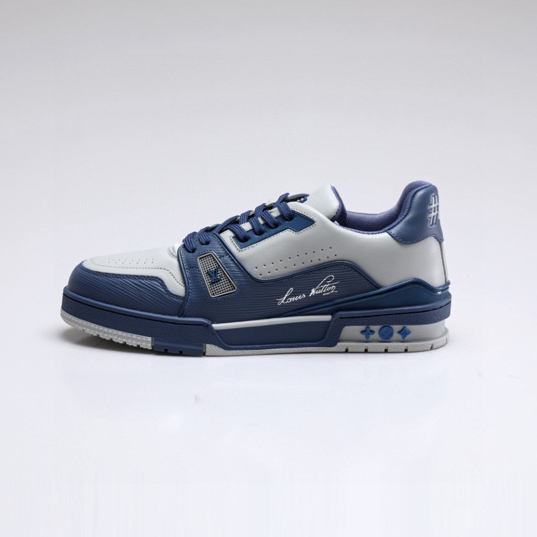 Louis Vuitton LV Trainer Sneaker Blue For Men 1AA6US