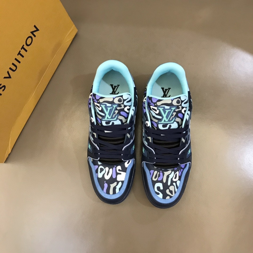 Louis Vuitton LV Trainer Sneaker Blue For Men 1AARYB