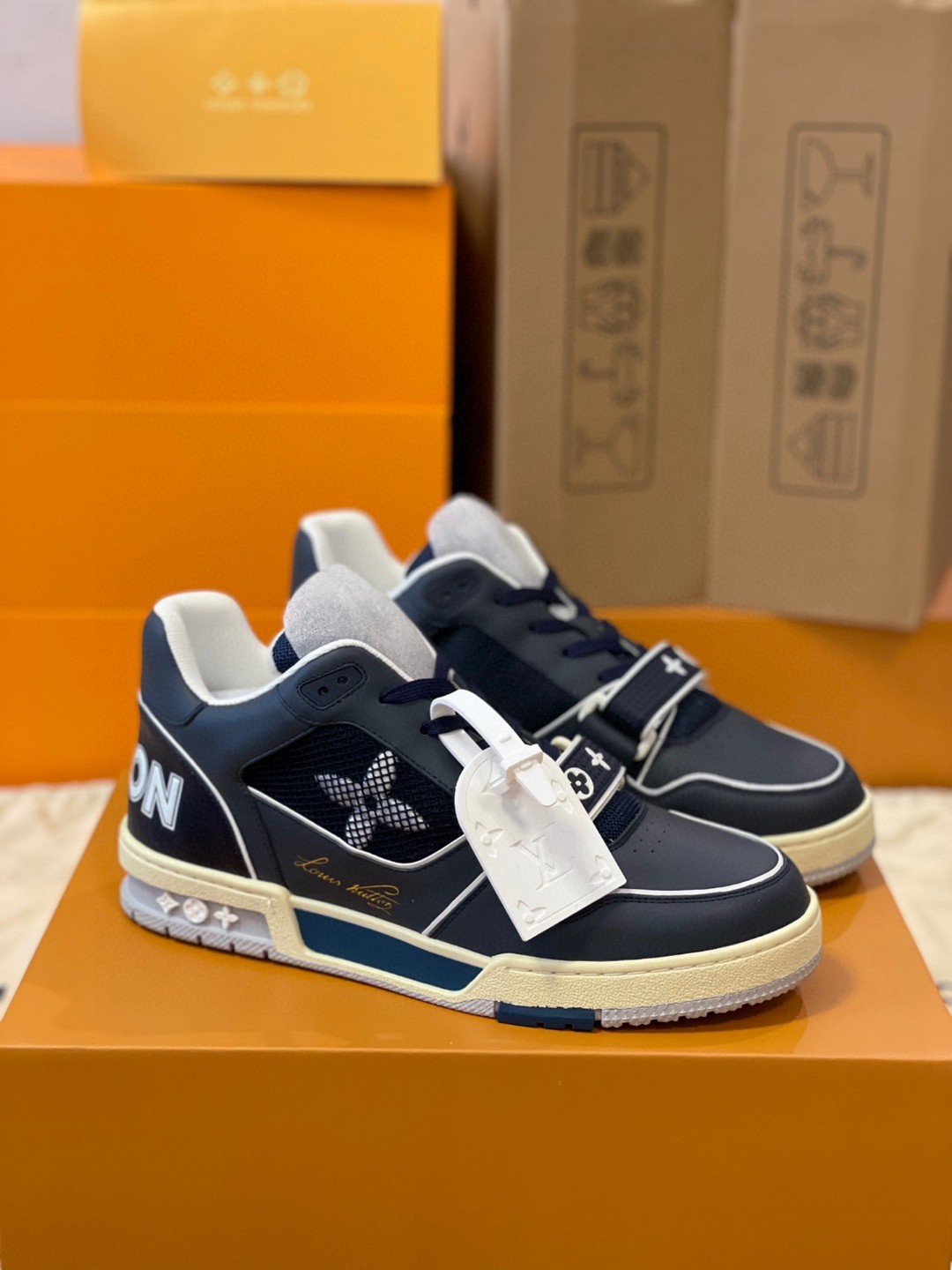 Louis Vuitton LV Trainer Sneaker Dark Blue For Men