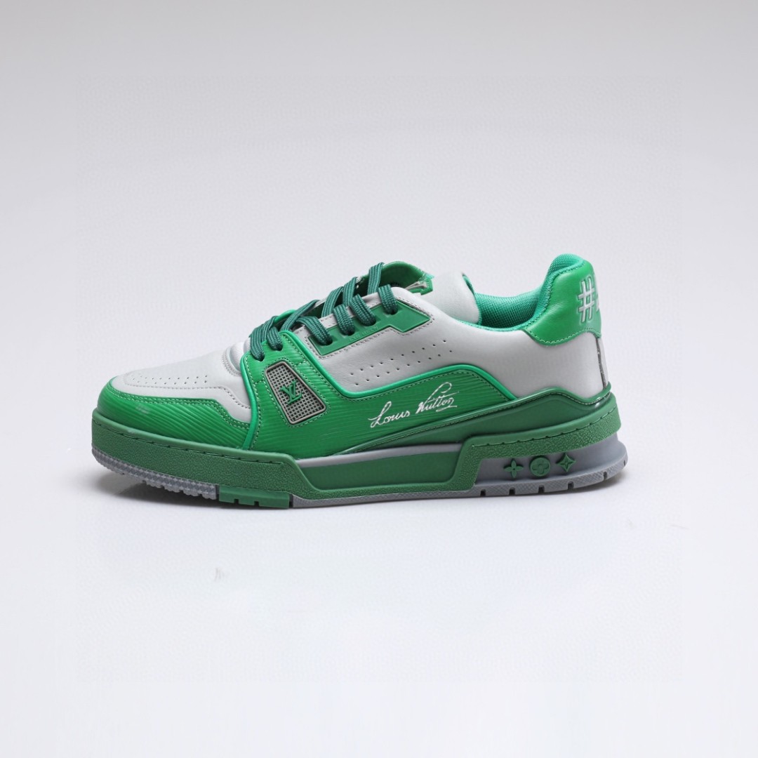Louis Vuitton LV Trainer Sneaker Green For Men 1AA6VC