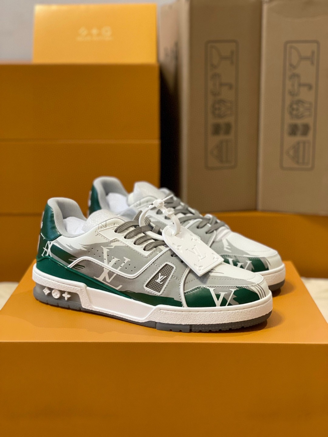Louis Vuitton LV Trainer Sneaker Grey For Men
