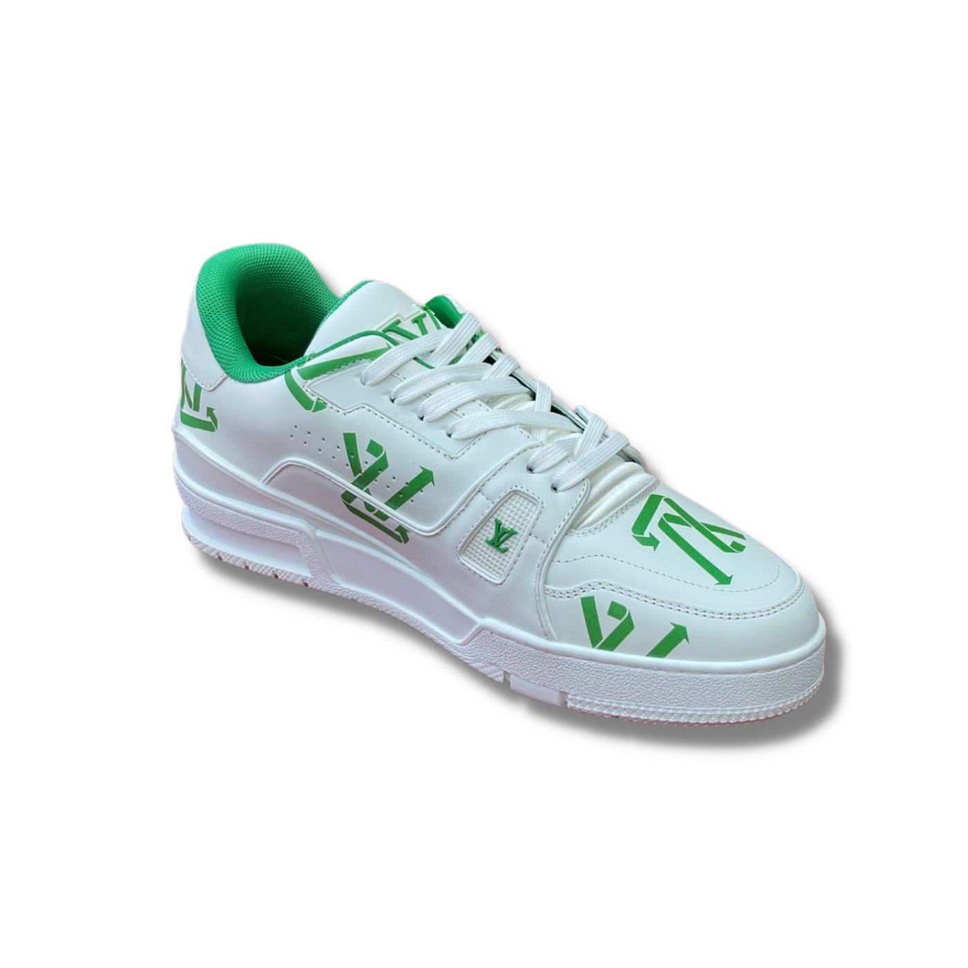 Louis Vuitton LV Trainer Sneaker Monogram Flowers Green For Men 1AAGXE