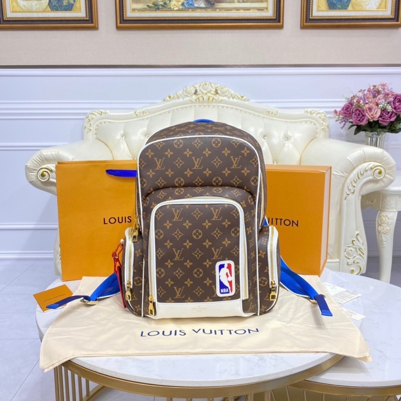 Louis Vuitton LV x NBA New Backpack Monogram Canvas By Virgil Abloh For Men, Men’s Bags 15.7in/40cm