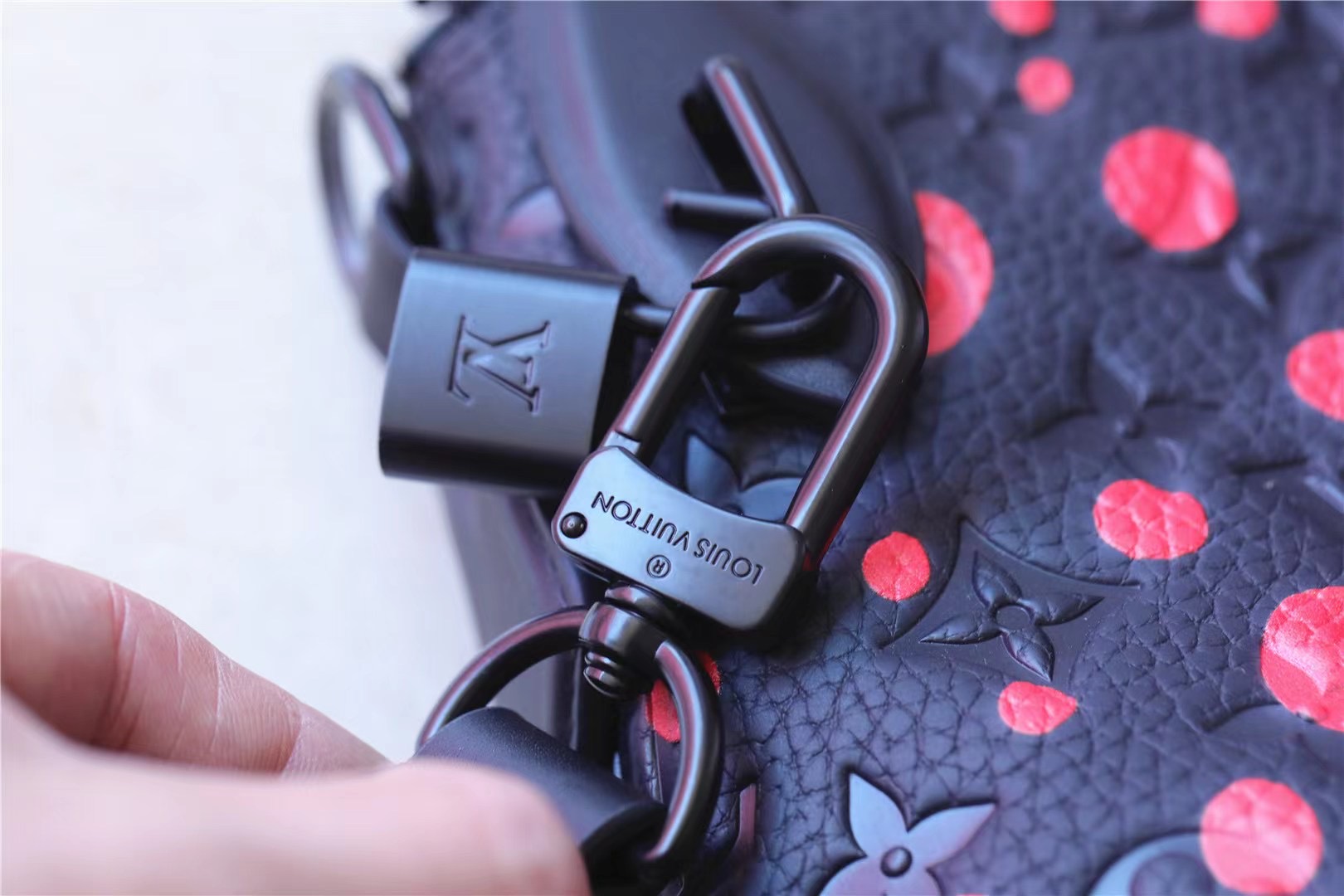 Louis Vuitton LV x YK Lock It Black And Red For Women 18in/48 cm