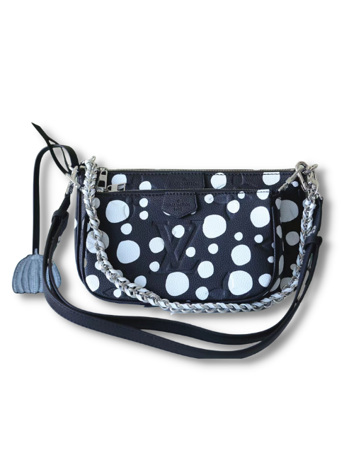 Louis Vuitton LV X YK Multi Pochette Accessoires Monogram Empreinte Shoulder Bags Black By Yayoi Kusama For Women 13.8in/35cm