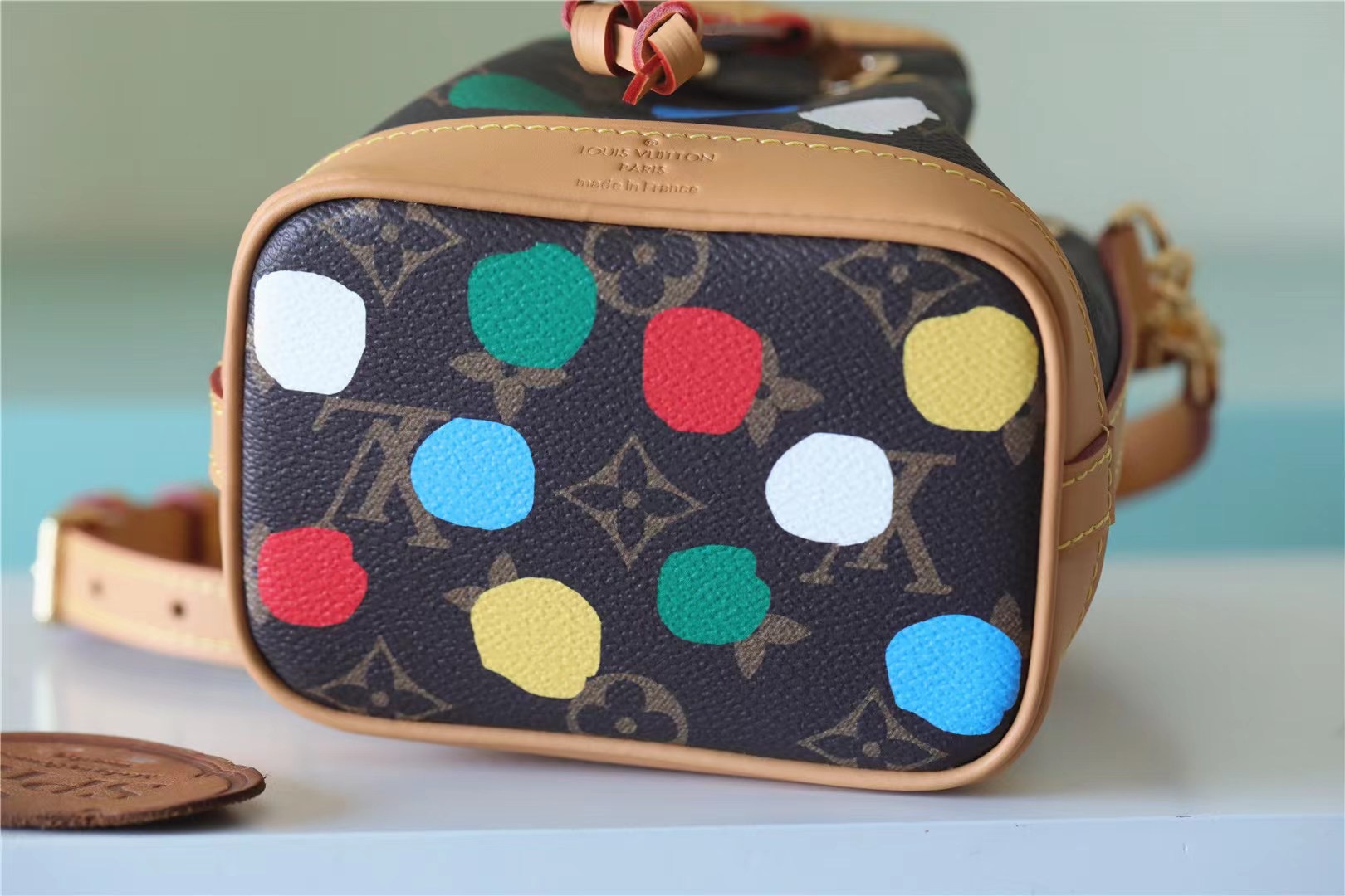 Louis Vuitton LV X YK Nano Noe Monogram Canvas Shoulder Bags Brown By Yayoi Kusama For Women 6.3in/16cm