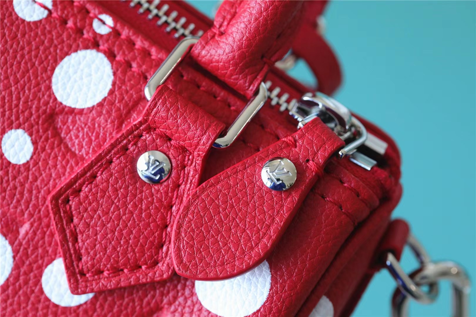 Louis Vuitton LV X YK Nano Speedy Monogram Empreinte Shouder Bags Black/Red By Yayoi Kusama For Women 6.3in/16cm